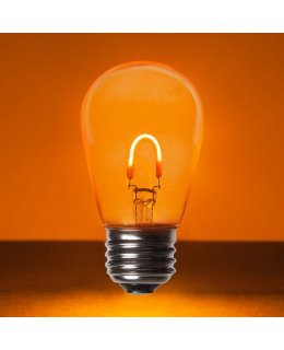 CL76858 E26 Base S14 Amber Glass LED Filament Bulbs PACK OF 5